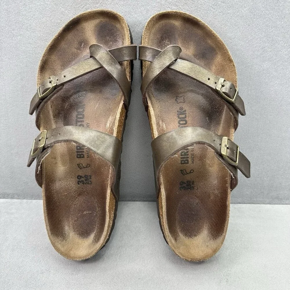 Birkenstock Mayari Womens Size 8 (EU 39) Sandals Brown Oiled Leather Toe Loop